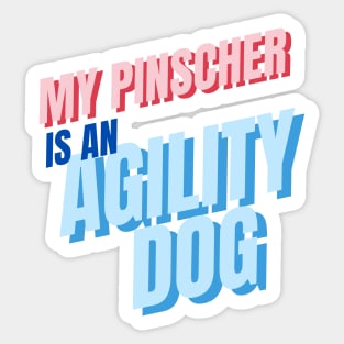 My Pinscher is an agility dog Sticker